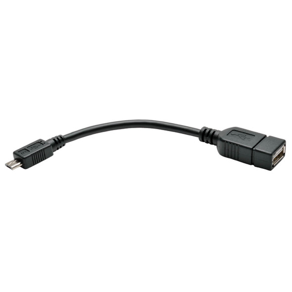 Tripp Lite Micro USB to USB OTG Host Adapter Cable, 5-Pin Micro USB B to USB A M/F, 15.24 cm U052-06N