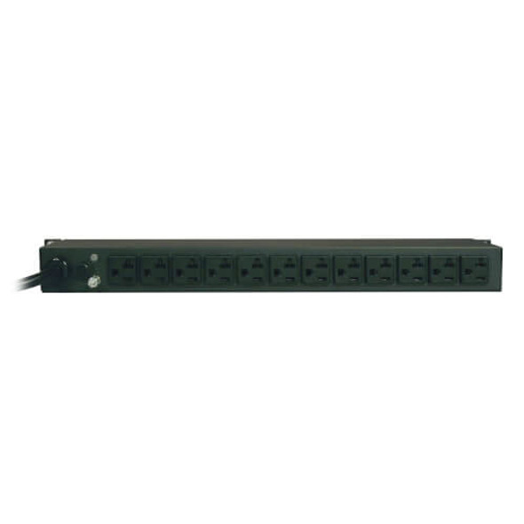 Tripp Lite 1.92kW Single-Phase Metered PDU, 120V (12 5-15/20R), L5-20P / 5-20P, 110-127V Input, 15ft Cord, 1U Rack-Mount PDUMH20
