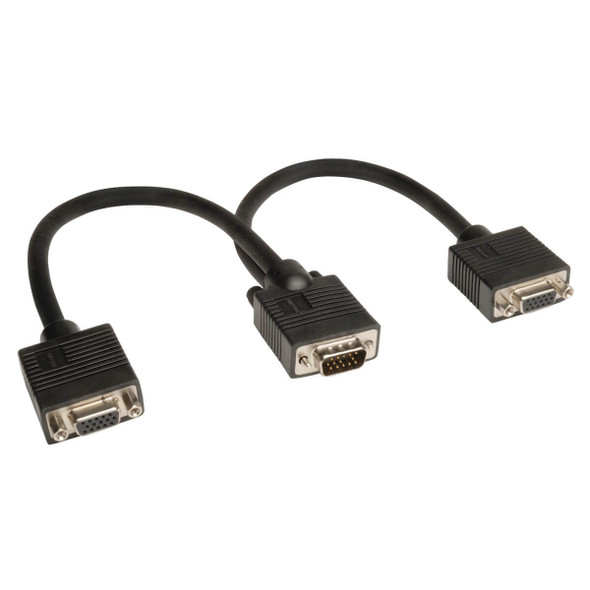 Tripp Lite VGA Monitor Y Splitter Cable (HD15 M/2xF), 0.31 m P516-001