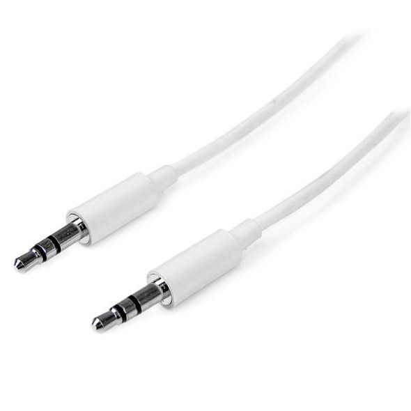 StarTech.com 3m White Slim 3.5mm Stereo Audio Cable - Male to Male MU3MMMSWH