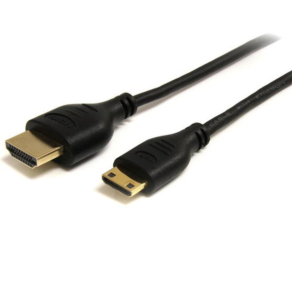 StarTech.com 3 ft Slim High Speed HDMI Cable with Ethernet - HDMI to HDMI Mini M/M HDMIACMM3S