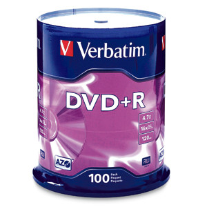 Verbatim DVD+R 4.7GB 16X Branded 100pk Spindle 100 pc(s) 95098