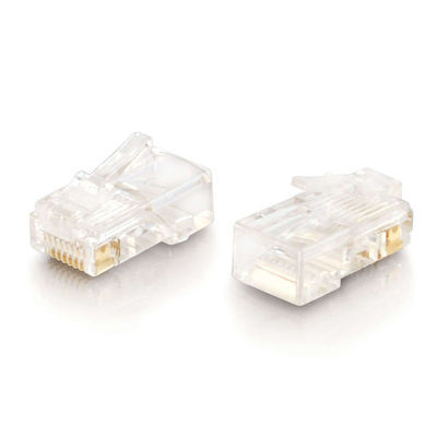 C2G RJ45 Cat5 8x8 Modular Plug for Solid Flat Cable wire connector RJ-45 Transparent 01942