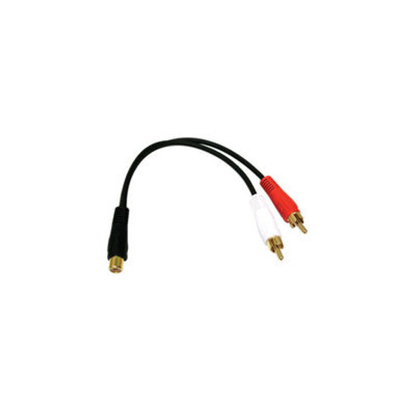 C2G Value Series RCA Jack to RCA Plug x 2 Y-Cable audio cable 0.152 m Black 03181