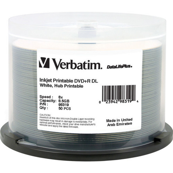 Verbatim 98319 Blank Dvd 8.5 Gb Dvd+R Dl 50 Pc(S) 98319