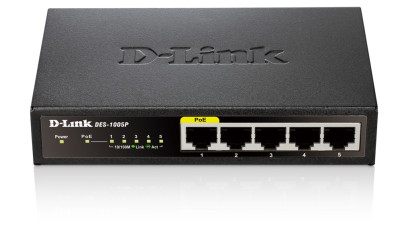 D-Link DES-1005P network switch Unmanaged Power over Ethernet (PoE) Black DES-1005P