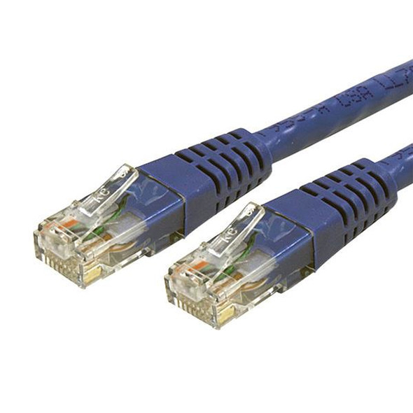 Startech.Com 50Ft Cat6 Ethernet Cable - Blue Cat 6 Gigabit Ethernet Wire -650Mhz 100W Poe Rj45 Utp Molded Network/Patch Cord W/Strain Relief/Fluke Tested/Wiring Is Ul Certified/Tia C6Patch50Bl