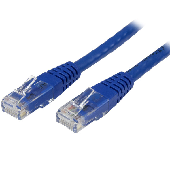 StarTech.com 25ft CAT6 Ethernet Cable - Blue CAT 6 Gigabit Ethernet Wire -650MHz 100W PoE RJ45 UTP Molded Network/Patch Cord w/Strain Relief/Fluke Tested/Wiring is UL Certified/TIA C6PATCH25BL