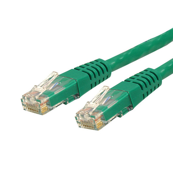 StarTech.com 10ft CAT6 Ethernet Cable - Green CAT 6 Gigabit Ethernet Wire -650MHz 100W PoE RJ45 UTP Molded Network/Patch Cord w/Strain Relief/Fluke Tested/Wiring is UL Certified/TIA C6PATCH10GN
