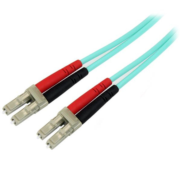 Startech.Com Aqua Om4 Duplex Multimode Fiber Optic Cable - 100 Gb - 50/125 - Lszh - Lc/Lc - 1 M 450Fblclc1