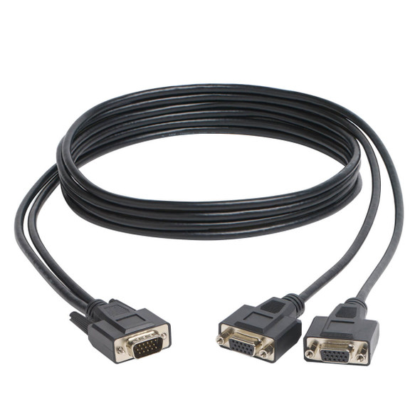 Tripp Lite VGA Monitor Y Splitter Cable, High Resolution (HD15 M to 2x HD15 F), 1.83 m P516-006-HR