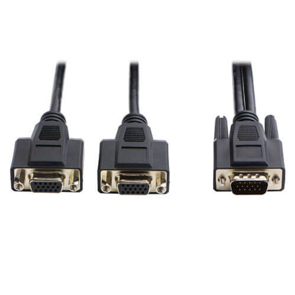 Tripp Lite VGA Monitor Y Splitter Cable, High Resolution (HD15 M to 2x HD15 F), 1.83 m P516-006-HR