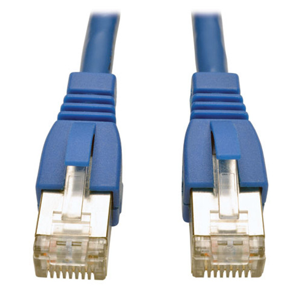 Tripp Lite Cat6a 10G-Certified Snagless Shielded STP Ethernet Patch Cable (RJ45 M/M), PoE, Blue, 2.13 m N262-007-BL