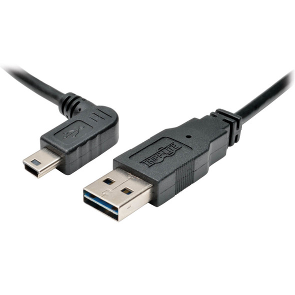 Tripp Lite Universal Reversible USB 2.0 Hi-Speed Cable (Reversible A to Left-Angle 5Pin Mini B M/M), 1.83 m UR030-006-LAB