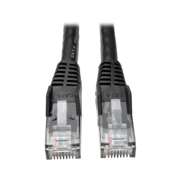 Tripp Lite Cat6 Gigabit Snagless Molded UTP Ethernet Patch Cable, 24 AWG, 550 MHz/1 Gbps (RJ45 M/M), Black, 1.52 m N201-005-BK