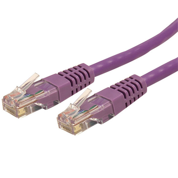 Startech.Com 25Ft Cat6 Ethernet Cable - Purple Cat 6 Gigabit Ethernet Wire -650Mhz 100W Poe Rj45 Utp Molded Network/Patch Cord W/Strain Relief/Fluke Tested/Wiring Is Ul Certified/Tia C6Patch25Pl