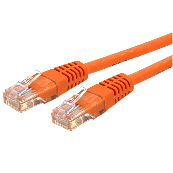 StarTech.com 20ft CAT6 Ethernet Cable - Orange CAT 6 Gigabit Ethernet Wire -650MHz 100W PoE RJ45 UTP Molded Network/Patch Cord w/Strain Relief/Fluke Tested/Wiring is UL Certified/TIA C6PATCH20OR