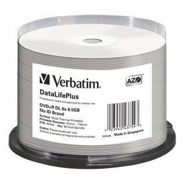 Verbatim DataLifePlus 8.5 GB DVD+R DL 50 pc(s) 023942437543 43754