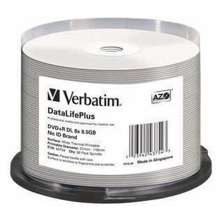 Verbatim DataLifePlus 8.5 GB DVD+R DL 50 pc(s) 023942437543 43754