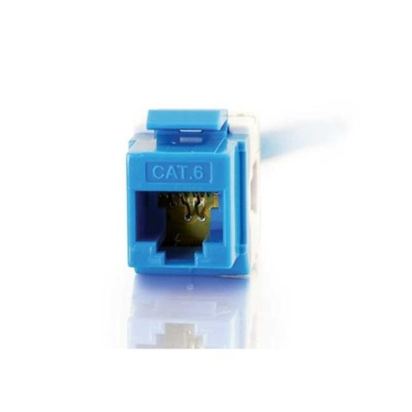 C2G Cat6 180º Keystone Jacks - Blue 757120352112 35211