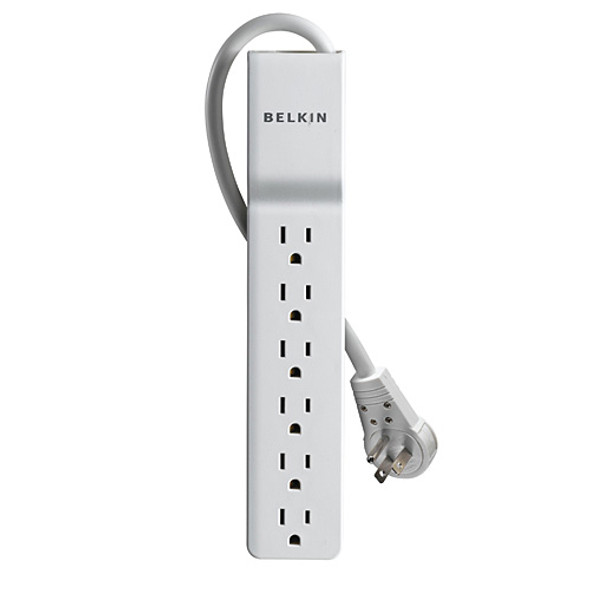 Belkin Home/Office 6-Outlets Surge Suppressor Orange, Stainless steel 6 AC outlet(s) 125 V 722868594483 BE106000-08R