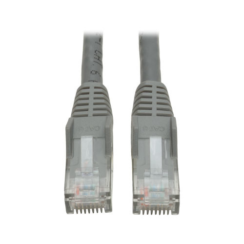 Tripp Lite Cat6 Gigabit Snagless Molded UTP Ethernet Patch Cable, 24 AWG, 550 MHz/1 Gbps (RJ45 M/M), Grey, 1.83 m 037332164155 N201-006-GY