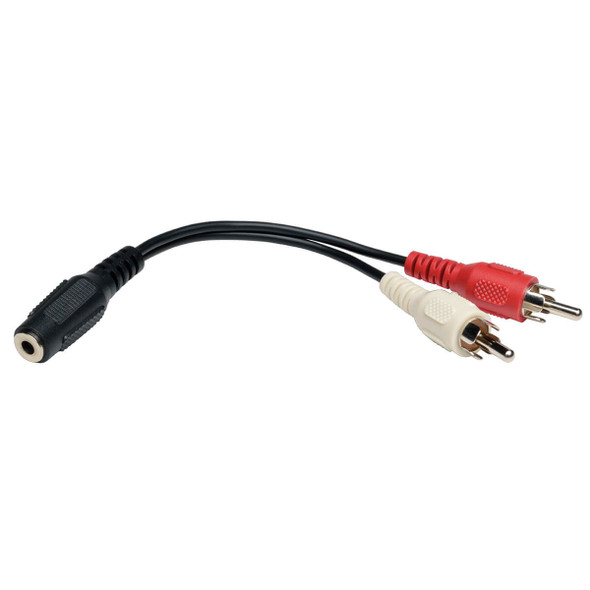 Tripp Lite 3.5mm Mini Stereo to Two RCA Audio Y Splitter Adapter Cable (3.5mm F to 2x RCA M), 6-in. (15.24 cm) 037332183996 P316-06N