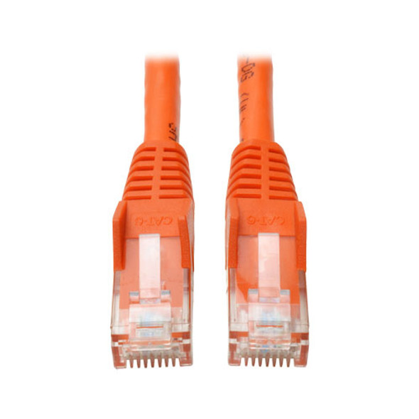 Tripp Lite Cat6 Gigabit Snagless Molded UTP Ethernet Patch Cable, 24 AWG, 550 MHz/1 Gbps (RJ45 M/M), Orange, 4.27 m 037332131010 N201-014-OR