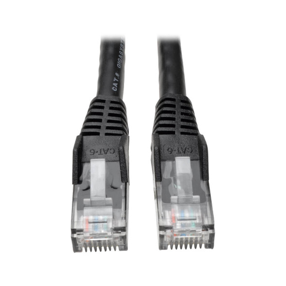 Tripp Lite Cat6 Gigabit Snagless Molded UTP Ethernet Patch Cable, 24 AWG, 550 MHz/1 Gbps (RJ45 M/M), Black, 4.27 m 037332125576 N201-014-BK