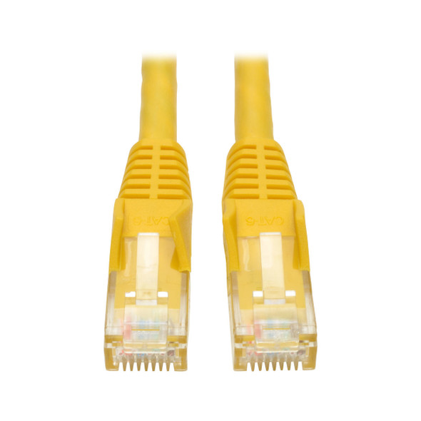 Tripp Lite Cat6 Gigabit Snagless Molded UTP Ethernet Patch Cable, 24 AWG, 550 MHz/1 Gbps (RJ45 M/M), Yellow, 0.91 m 037332125507 N201-003-YW