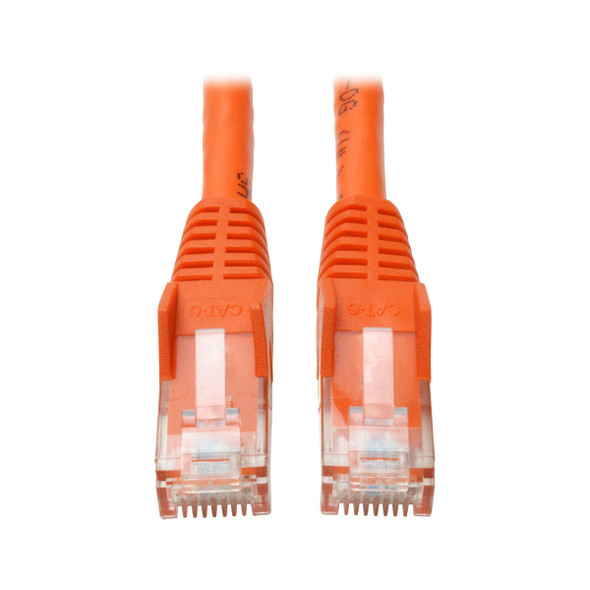 Tripp Lite Cat6 Gigabit Snagless Molded UTP Ethernet Patch Cable, 24 AWG, 550 MHz/1 Gbps (RJ45 M/M), Orange, 0.91 m 037332130976 N201-003-OR