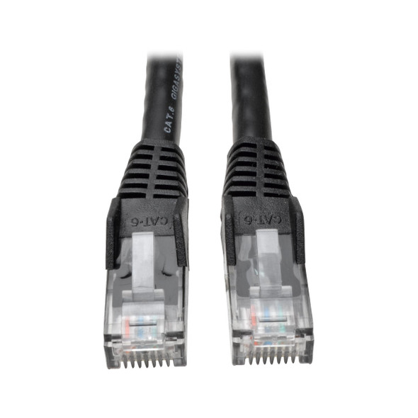 Tripp Lite Cat6 Gigabit Snagless Molded UTP Ethernet Patch Cable, 24 AWG, 550 MHz/1 Gbps (RJ45 M/M), Black, 0.61 m 037332141132 N201-002-BK