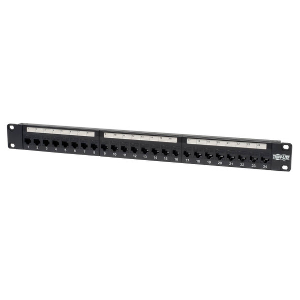 Tripp Lite 24-Port 1U Rack-Mount Cat5e Feedthrough Patch Panel, RJ45 Ethernet 037332125460 N054-024