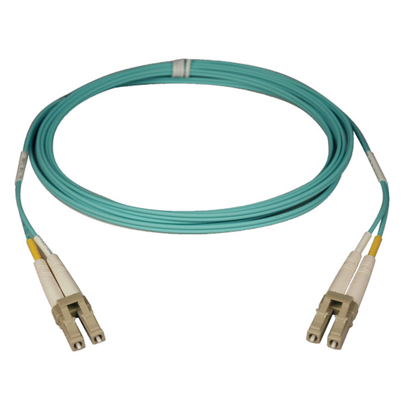 Tripp Lite 10Gb Duplex Multimode 50/125 OM3 LSZH Fiber Patch Cable (LC/LC) - Aqua, 5M 037332134653 N820-05M