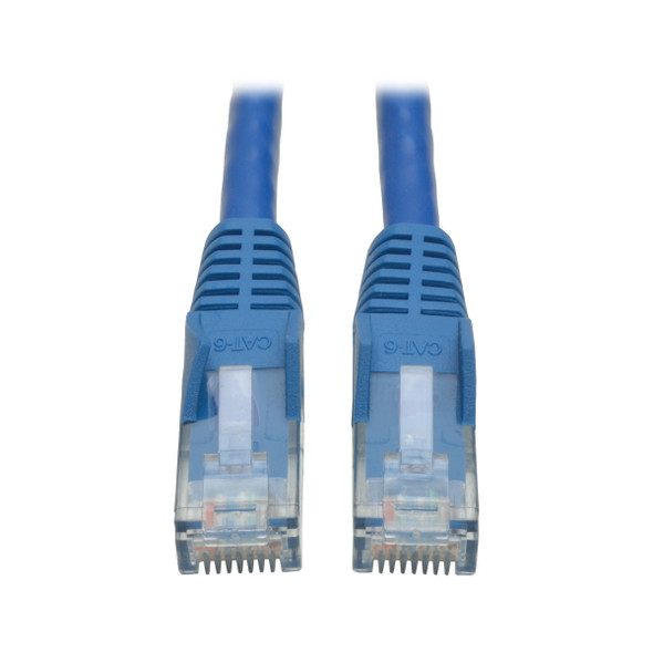 Tripp Lite Cat6 Gigabit Snagless Molded UTP Ethernet Patch Cable, 24 AWG, 550 MHz/1 Gbps (RJ45 M/M), Blue, 15.24 m 037332173041 N201-050-BL