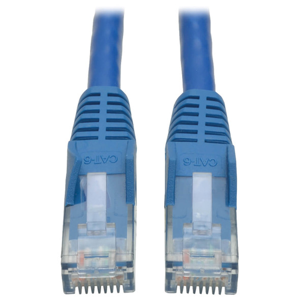 Tripp Lite Cat6 Gigabit Snagless Molded UTP Ethernet Patch Cable, 24 AWG, 550 MHz/1 Gbps (RJ45 M/M), Blue, 30.5 m 037332173102 N201-100-BL