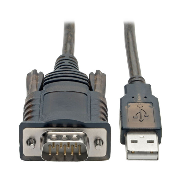 Tripp Lite RS232 to USB Adapter Cable with COM Retention (USB-A to DB9 M/M), FTDI, 1.52 m 037332210227 U209-005-COM