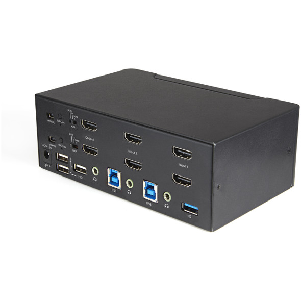 StarTech.com 2 Port Dual Monitor HDMI KVM Switch - 4K 60Hz Ultra HD HDR - Desktop 4K HDMI 2.0 KVM Switch with 2 Port USB 3.0 Hub (5Gbps) & 4x USB 2.0 HID, Audio - Hotkey Switching - TAA 065030881999 SV231DHU34K6