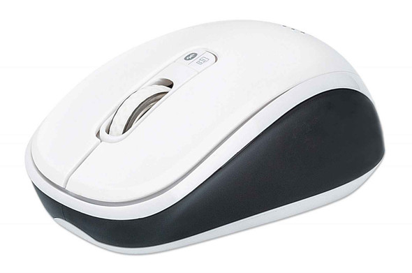 Manhattan Dual-Mode Mouse, Bluetooth 4.0 and 2.4 GHz Wireless, 800/1200/1600 dpi, Three Buttons With Scroll Wheel, Black & White, Three Year Warranty, Box 766623179645 179645