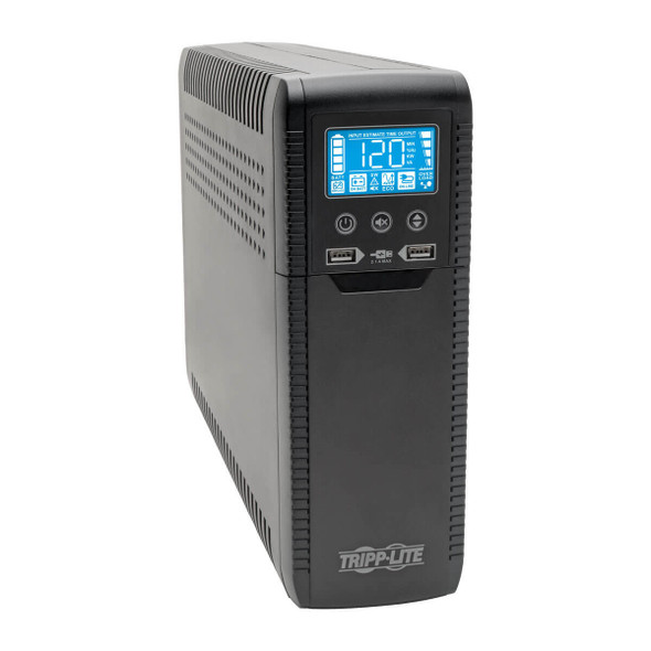Tripp Lite Line Interactive UPS with USB and 10 Outlets - 120V, 1300VA, 720W, 50/60 Hz, AVR, ECO Series, ENERGY STAR 037332205155 ECO1300LCD
