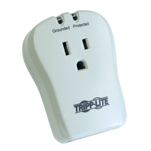Tripp Lite Protect It! 1-Outlet Portable Surge Protector, Direct Plug-In, 600 Joules, Tel/Modem Protection 037332118486 TRAVELCUBE