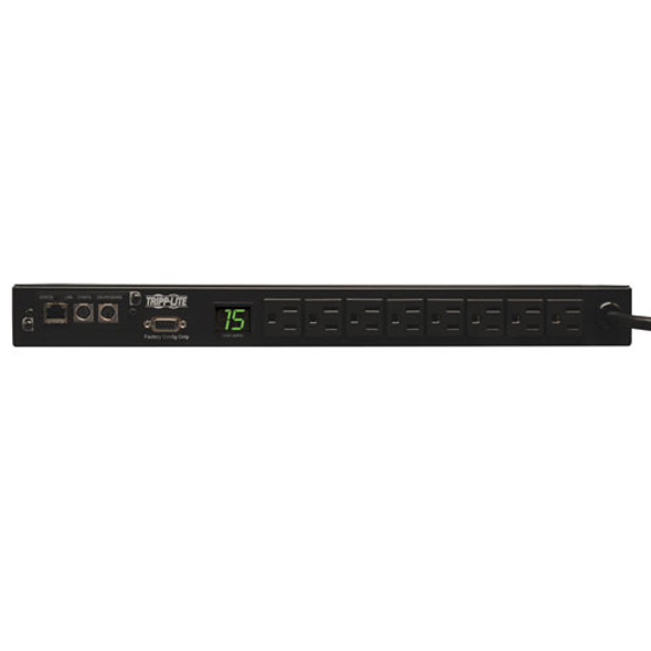 Tripp Lite 1.4kW Single-Phase Monitored PDU, 120V Outlets (8 5-15R), 5-15P, 12ft Cord, 1U Rack-Mount 037332152022 PDUMNH15