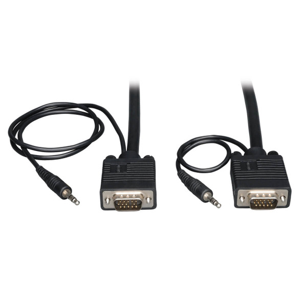 Tripp Lite SVGA / VGA Coax Monitor Cable with Audio and RGB High Resolution HD15 3.5mm M/M, 1.83 m 037332160058 P504-006