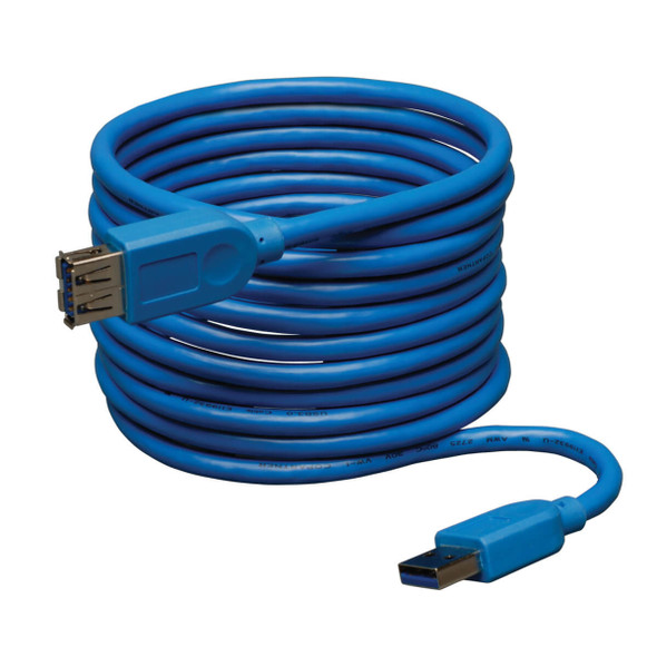 Tripp Lite Usb 3.0 Superspeed Extension Cable - Usb-A To Usb-A, M/F, Blue, 4.88 M 037332241467 U324-016