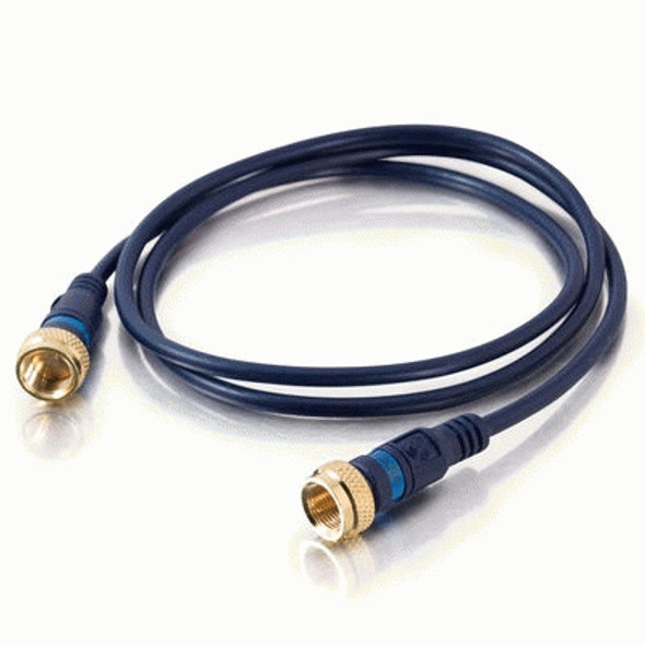 C2G Velocity Mini-Coax Coaxial Cable 0.914 M F-Type Blue 757120272267 27226