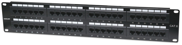 Intellinet Patch Panel, Cat6, UTP, 48-Port, 2U, Black 766623560283 560283