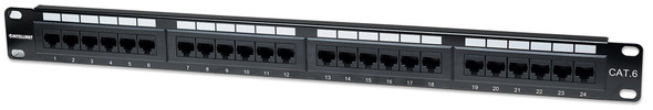 Intellinet Patch Panel, Cat6, UTP, 24-Port, 1U, Black 766623520959 520959