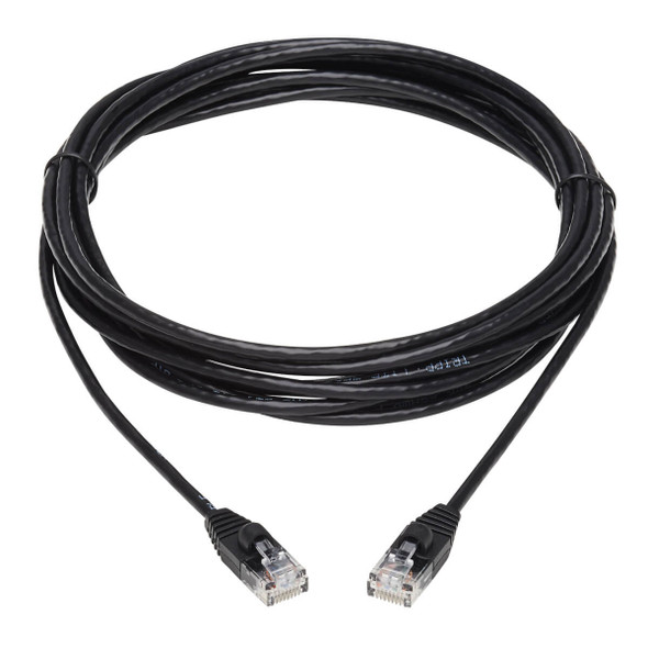 Tripp Lite Cat6a 10G Snagless Molded Slim UTP Ethernet Patch Cable (RJ45 M/M), Black, 4.57 m 037332251763 N261-S15-BK