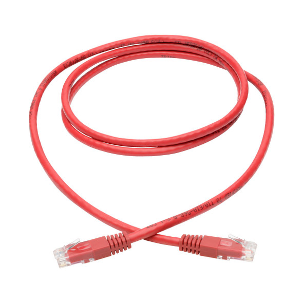 Tripp Lite Cat5 / Cat5e / Cat6 Gigabit Molded UTP Ethernet Patch Cable, 24 AWG, 550 MHz/1 Gbps (RJ45 M/M), Red, 1.52 m 037332204424 N200-005-RD