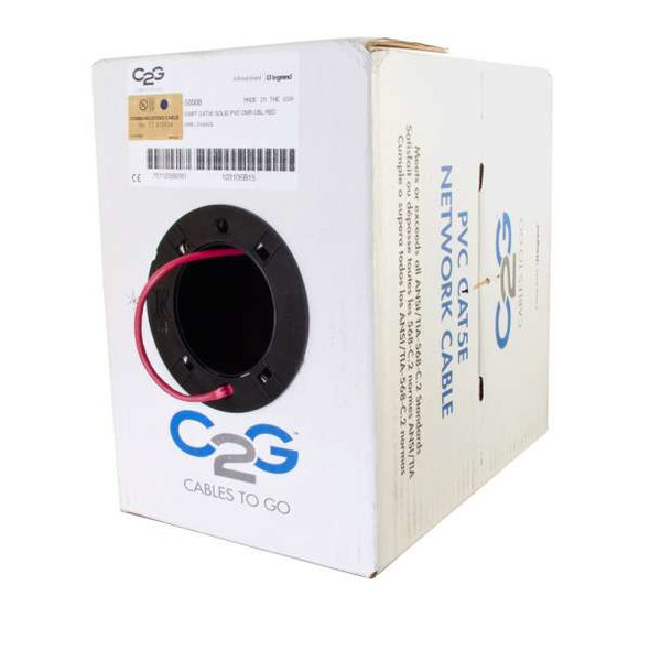 C2G 500ft Cat5e networking cable Red 152.4 m U/UTP (UTP) 757120560081 56008